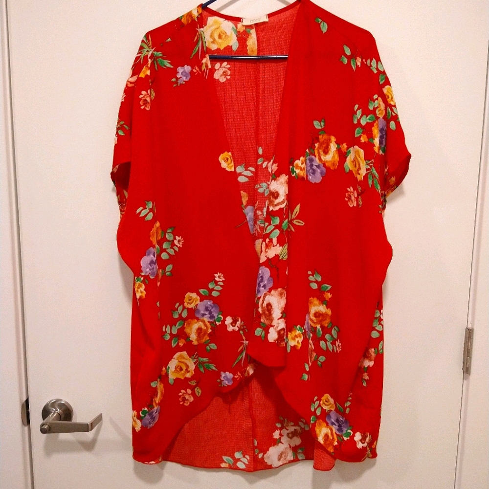 Red Floral Kimono